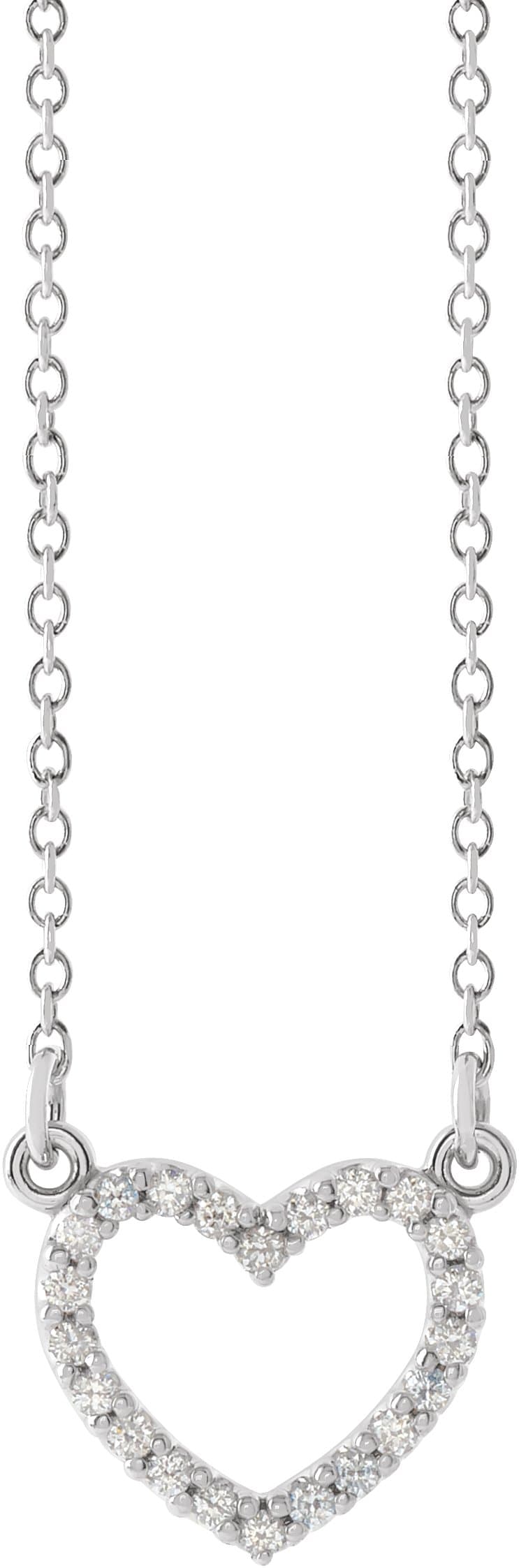 14K Rose 1/8 CTW Natural Diamond Petite Heart 16 Necklace
