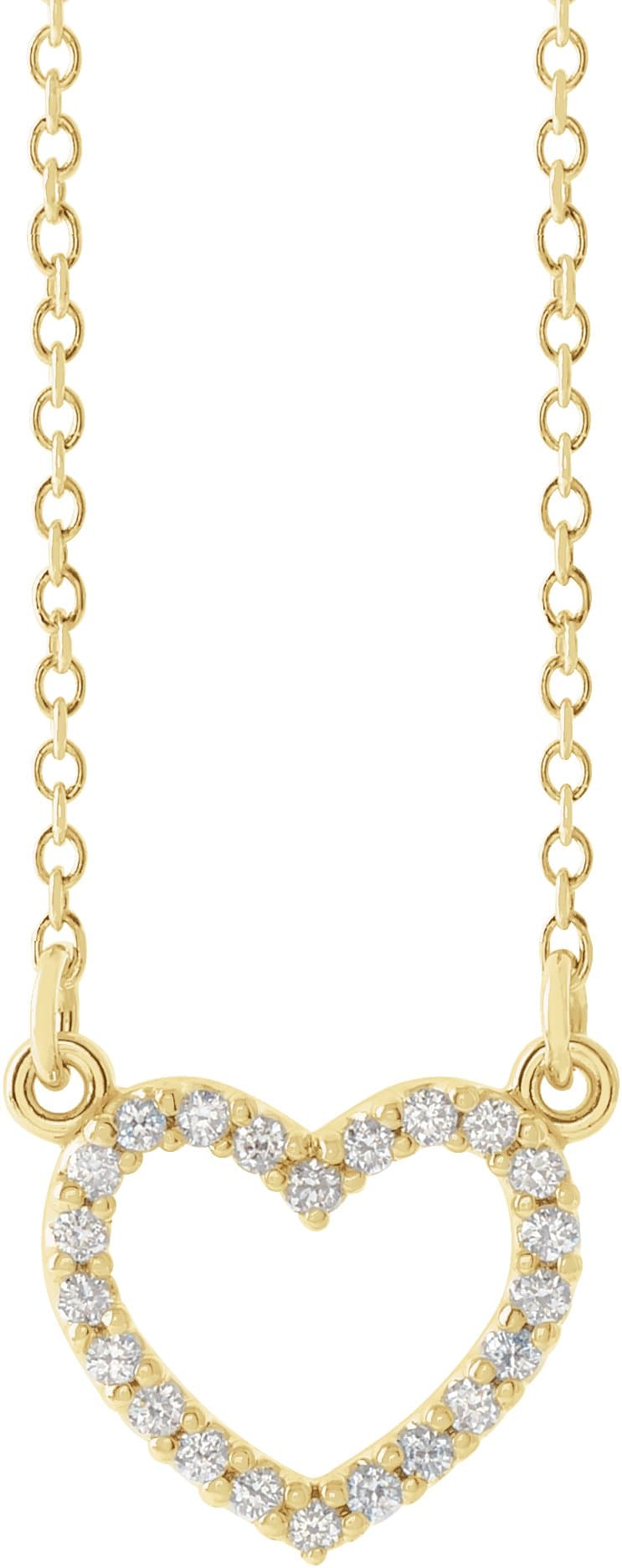 14K Rose 1/8 CTW Natural Diamond Petite Heart 16 Necklace