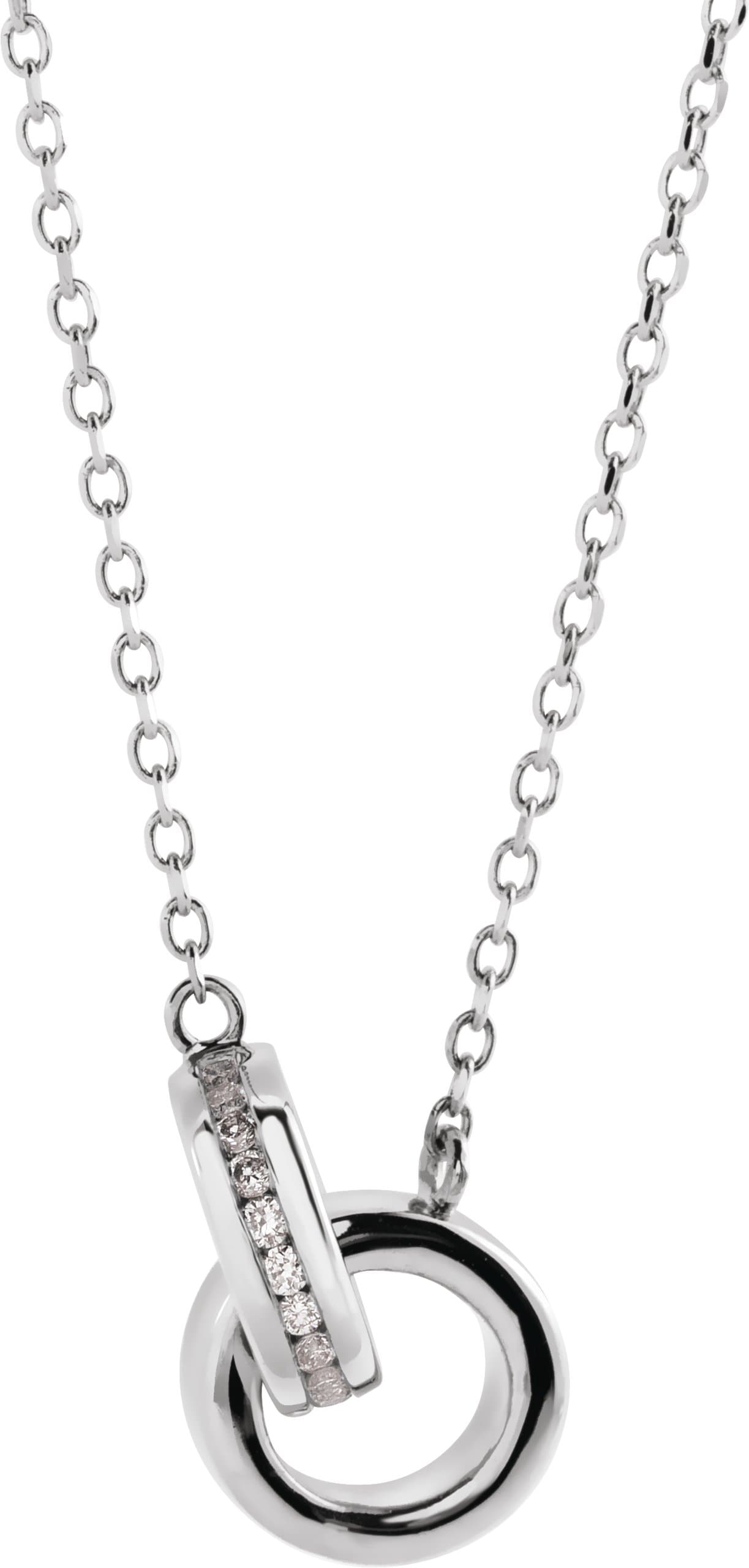 Interlocking Circle Necklace or Center view 1