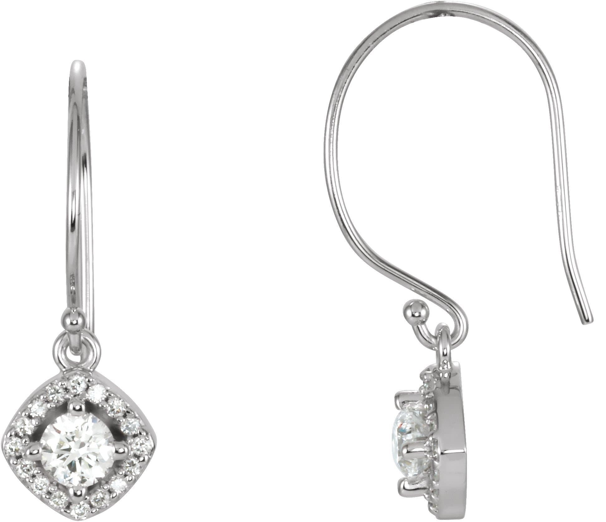 14K White 1 1/6 CTW Natural Diamond Earrings