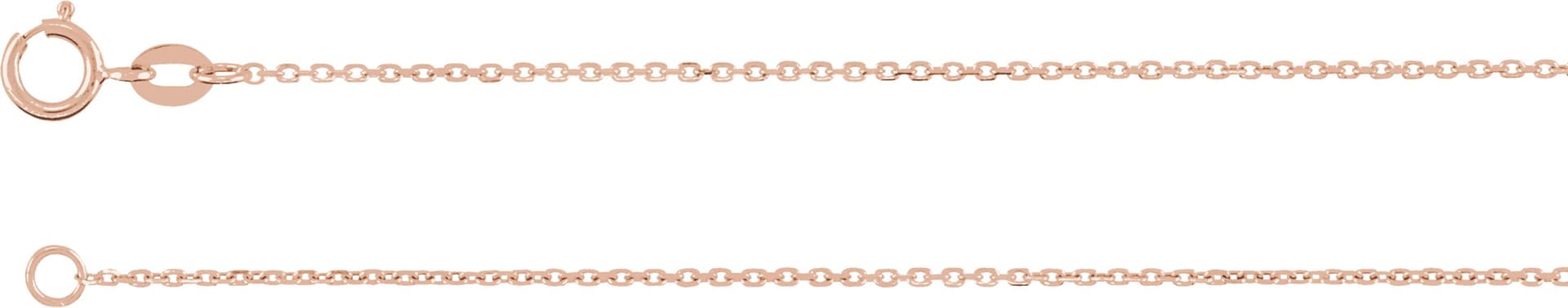 14K Rose 1 mm Adjustable Diamond-Cut Cable 6 1/2-7 1/2" Chain