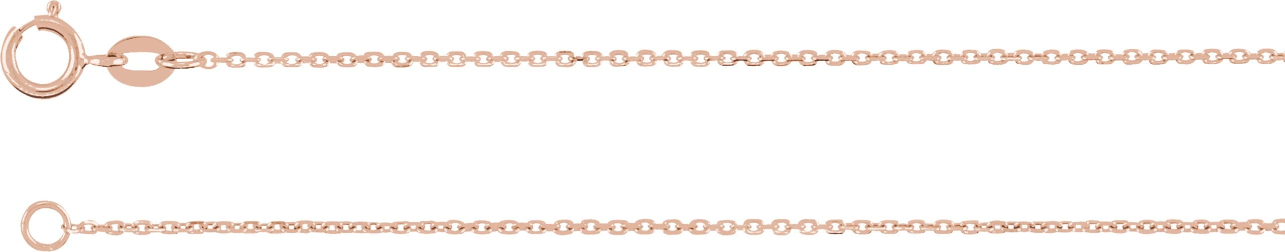 14K Rose 1 mm Adjustable Diamond-Cut Cable 6 1/2-7 1/2" Chain