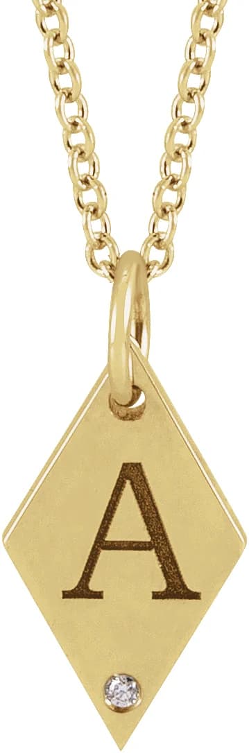Engravable Rhombus Necklace, view 4