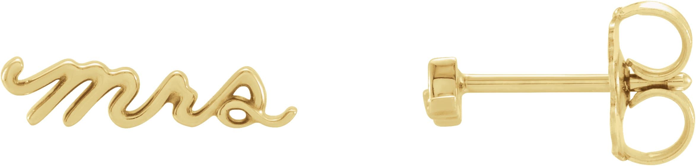 14K Rose Gold Mrs Earrings