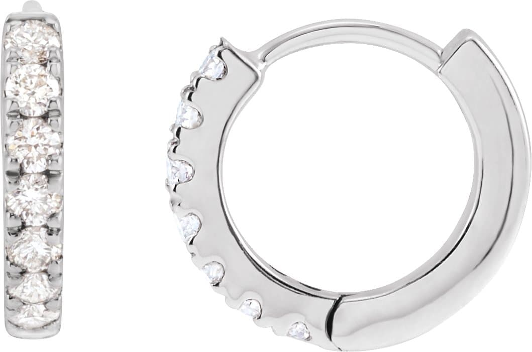 14K Rose 1/2 CTW Lab-Grown Diamond 22.9 mm Hoop Earrings