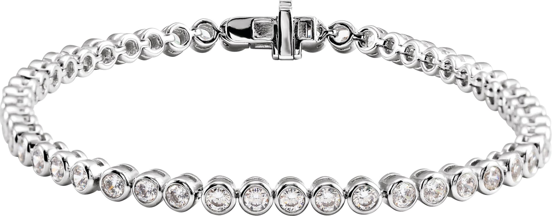 14K Yellow Gold 3 1/2 CTW Lab-Grown Diamond Bezel-Set 7" Bracelet