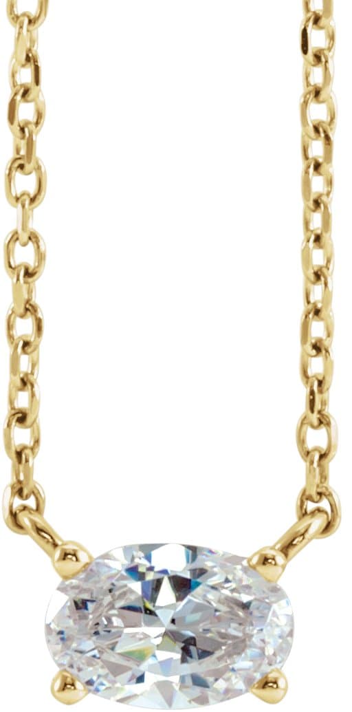 14K Rose 1/2 CTW Lab-Grown Diamond Solitaire 16-18 Necklace