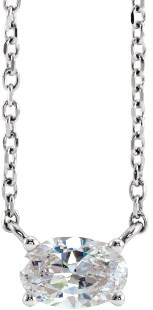 14K Rose 1/2 CTW Lab-Grown Diamond Solitaire 16-18 Necklace