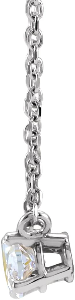 Natural Diamond Solitaire Necklace in Platinum, view 3