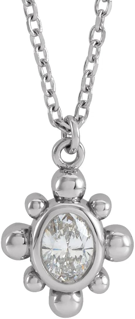 Bezel-Set Beaded Necklace, view 2