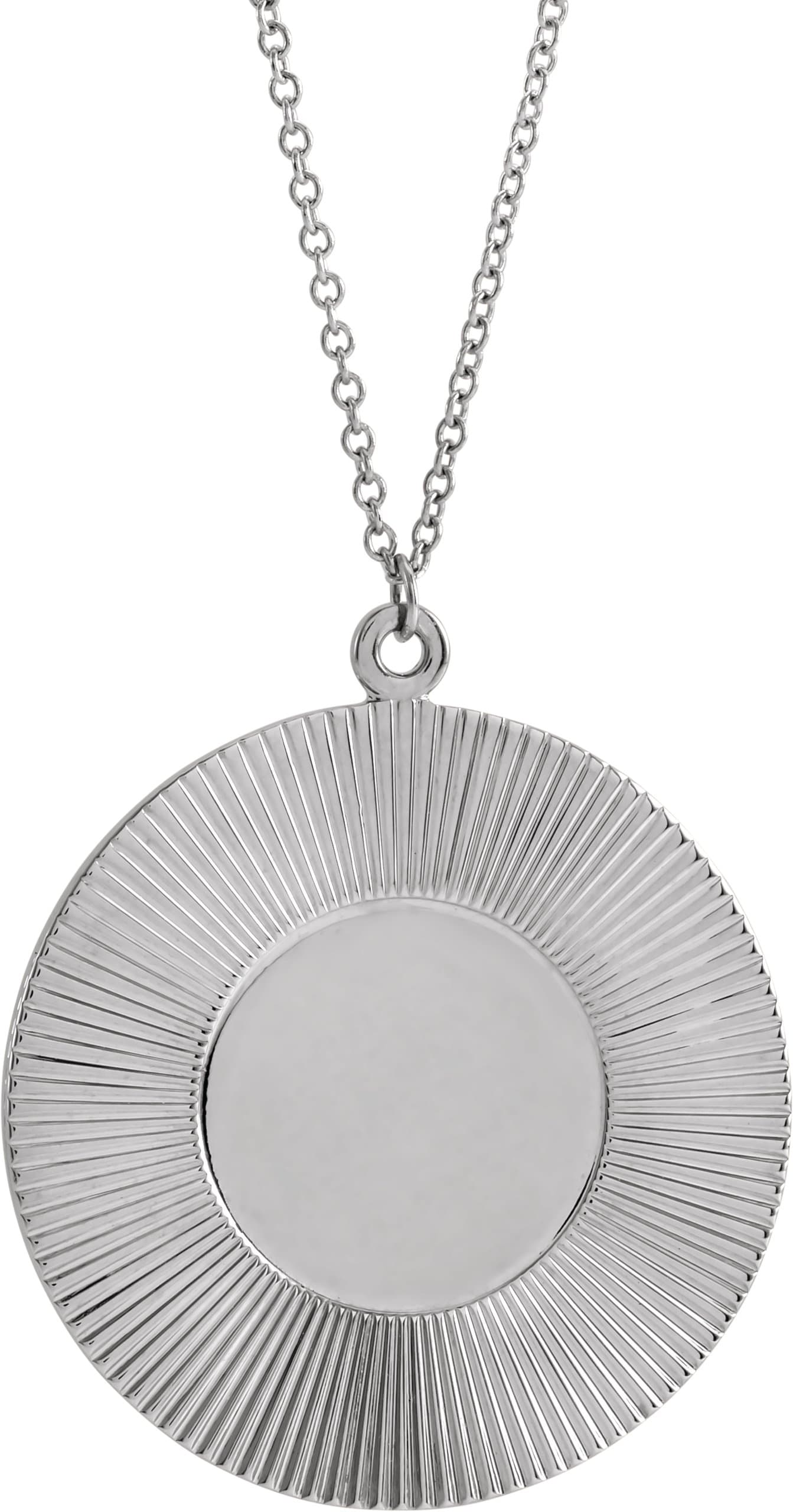 14K White Sunburst 20 Necklace