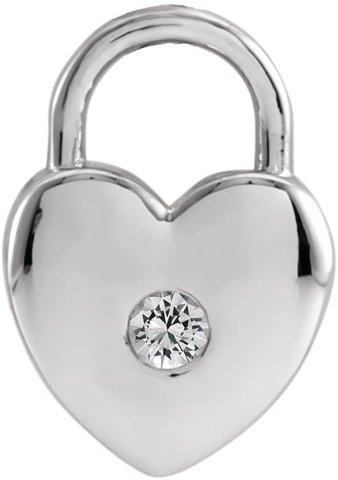 14K Rose Natural Black Spinel Heart Lock Pendant