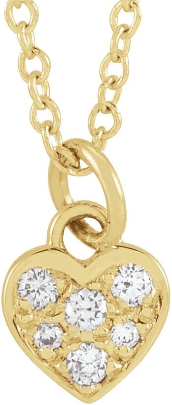 14K Rose .06 CTW Natural Diamond Petite Heart 16-18 Necklace