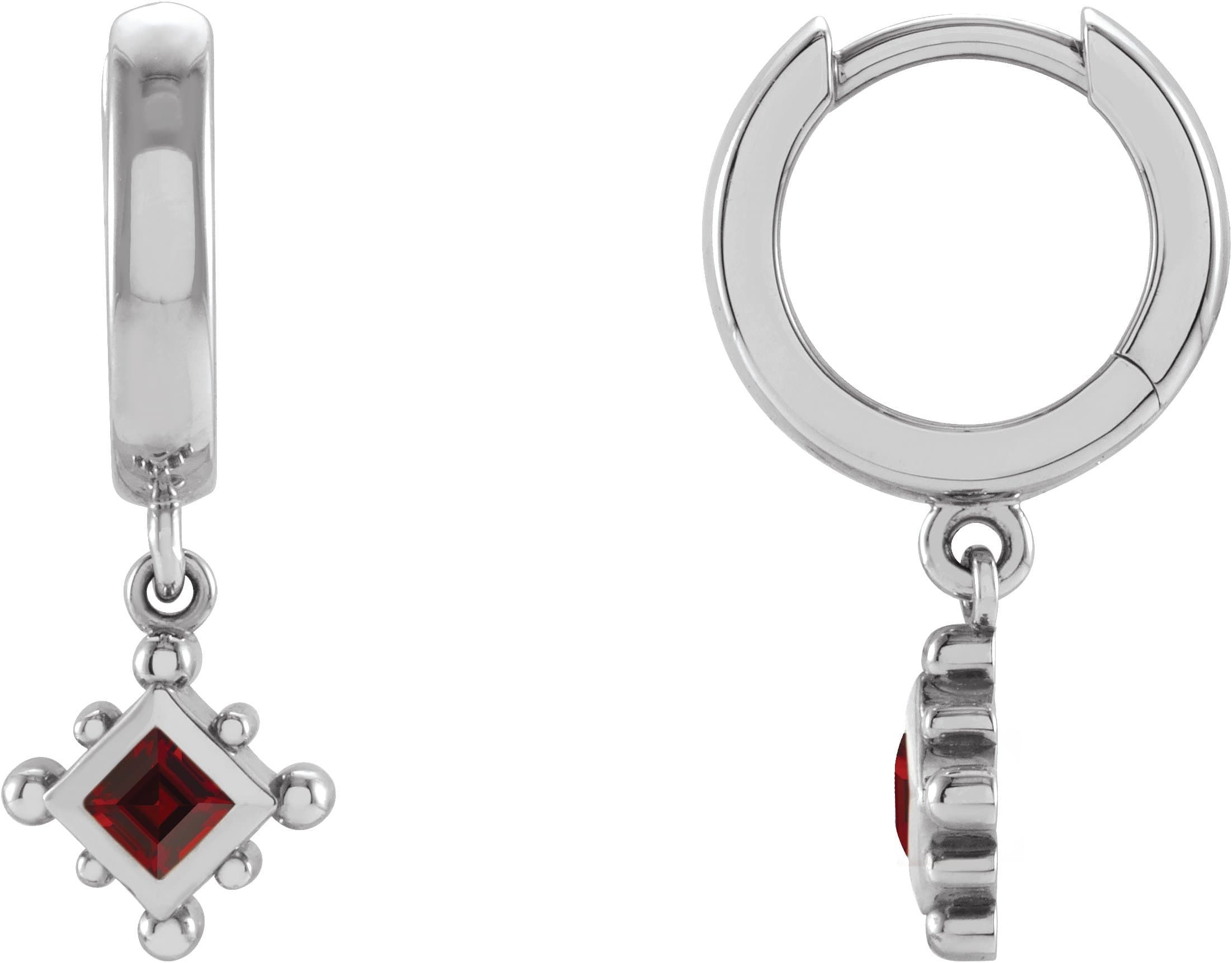14K Rose Gold 1/5 CT Natural Diamond Beaded Bezel-Set Hoop Earrings