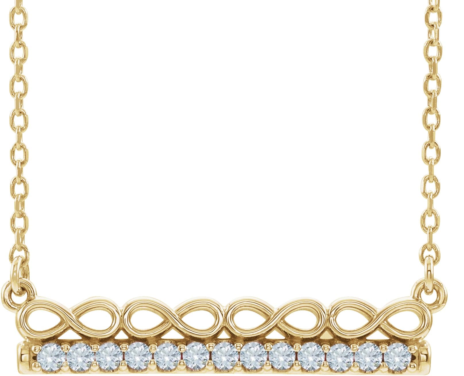 14K Rose 1/5 CTW Natural Diamond Infinity-Inspired Bar 16 Necklace