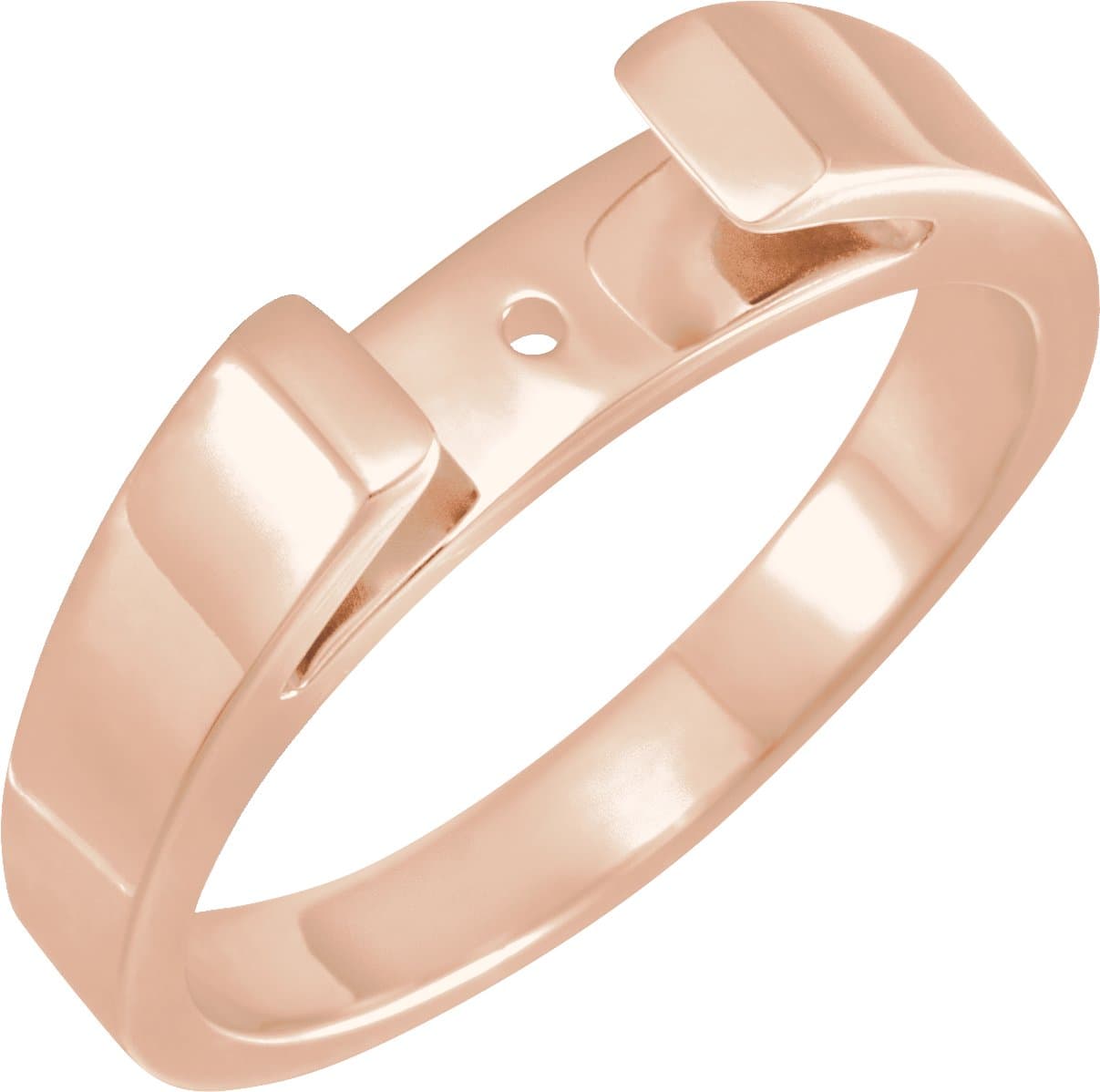 10K Rose Gold 4 mm width Cathedral Peg Shank