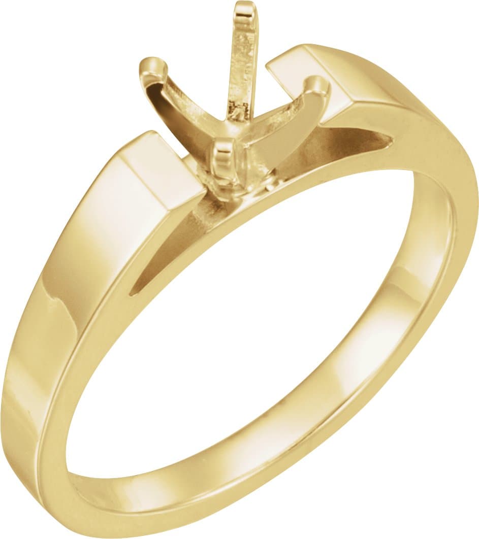 10K Rose Gold 4 mm width Cathedral Peg Shank