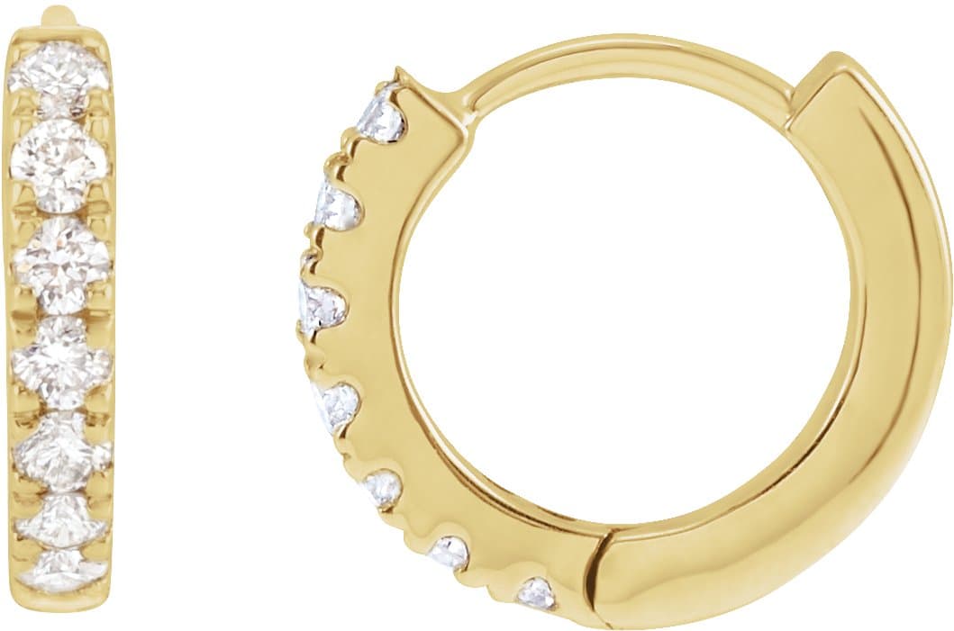 14K Rose 1/2 CTW Lab-Grown Diamond 22.9 mm Hoop Earrings