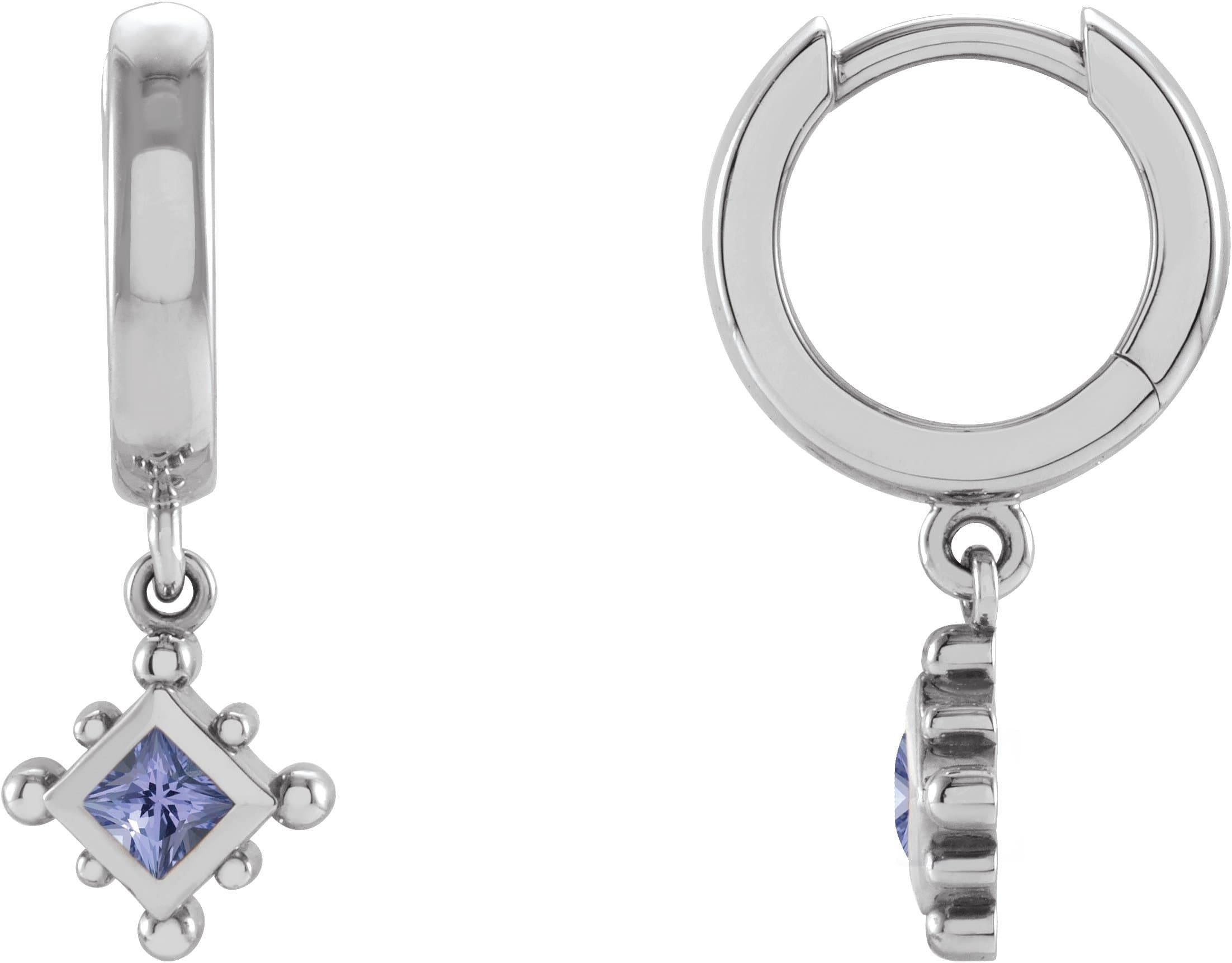 14K Rose Gold 1/5 CT Natural Diamond Beaded Bezel-Set Hoop Earrings