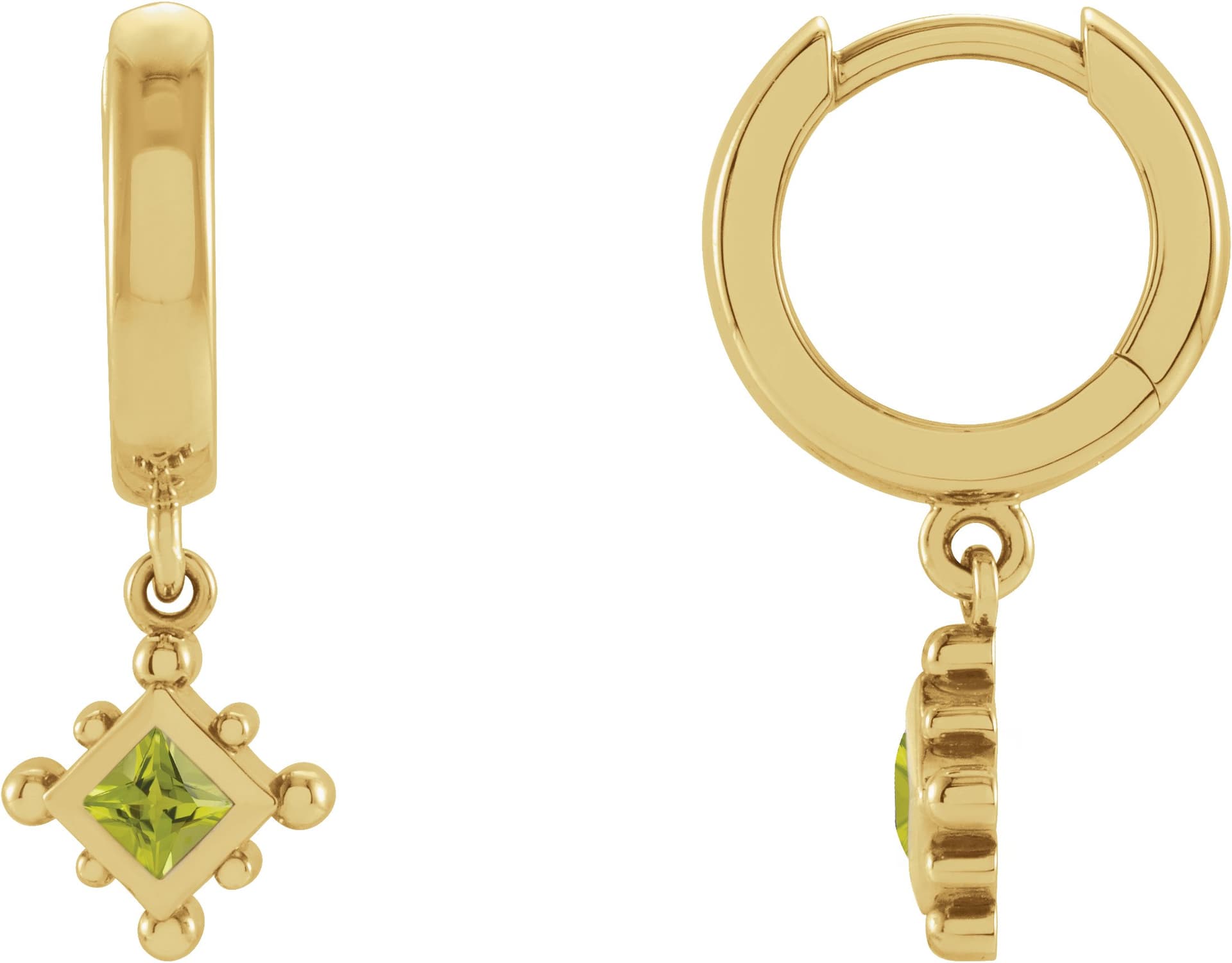 14K Rose 1/5 CT Natural Diamond Beaded Bezel-Set Hoop Earrings