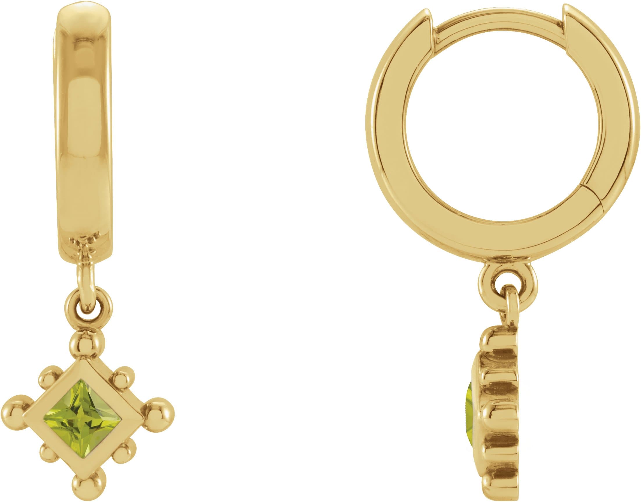 14K Rose 1/5 CT Natural Diamond Beaded Bezel-Set Hoop Earrings