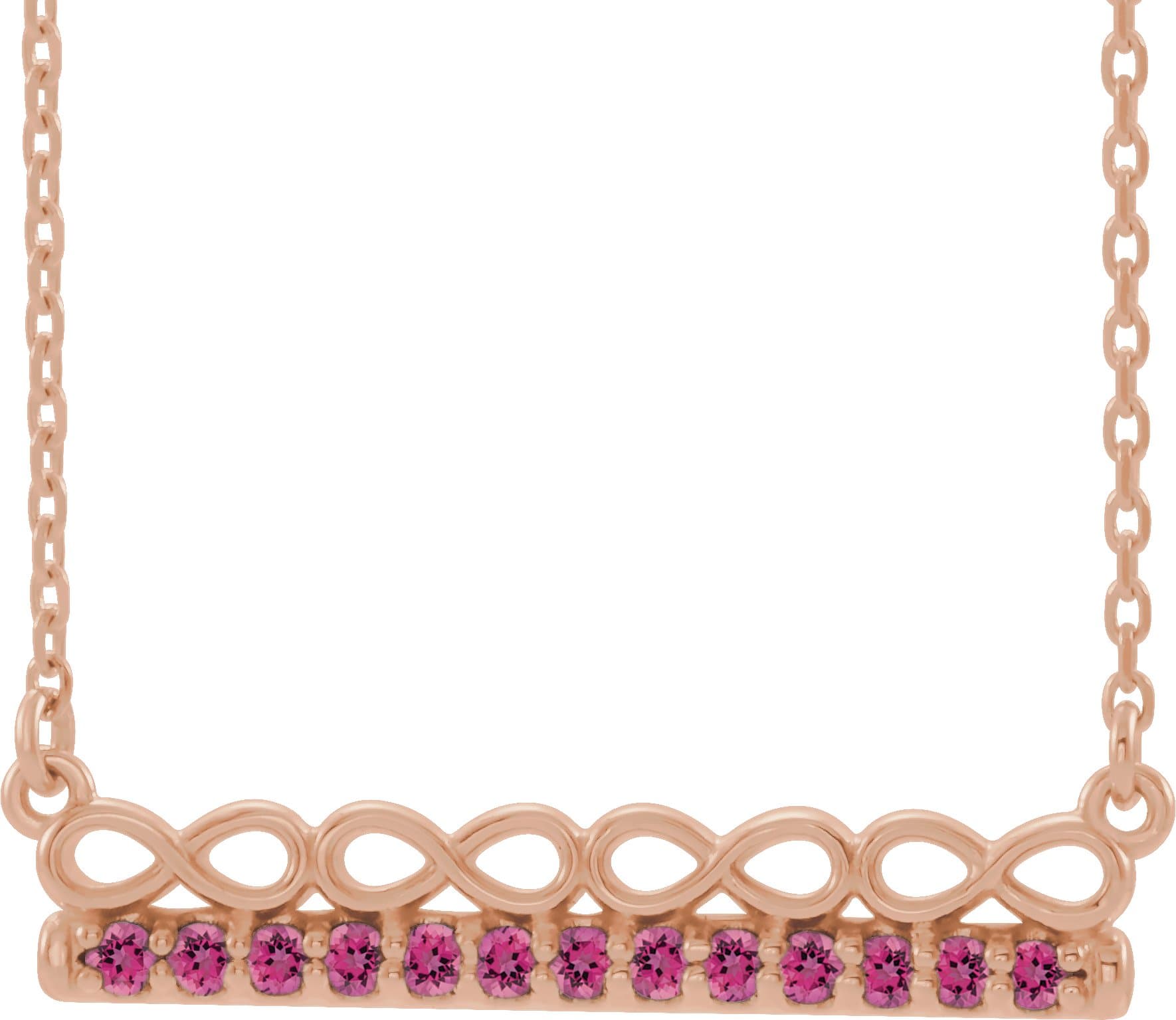 14K Yellow Gold 1/5 CTW Natural Diamond Infinity-Inspired Bar 16" Necklace