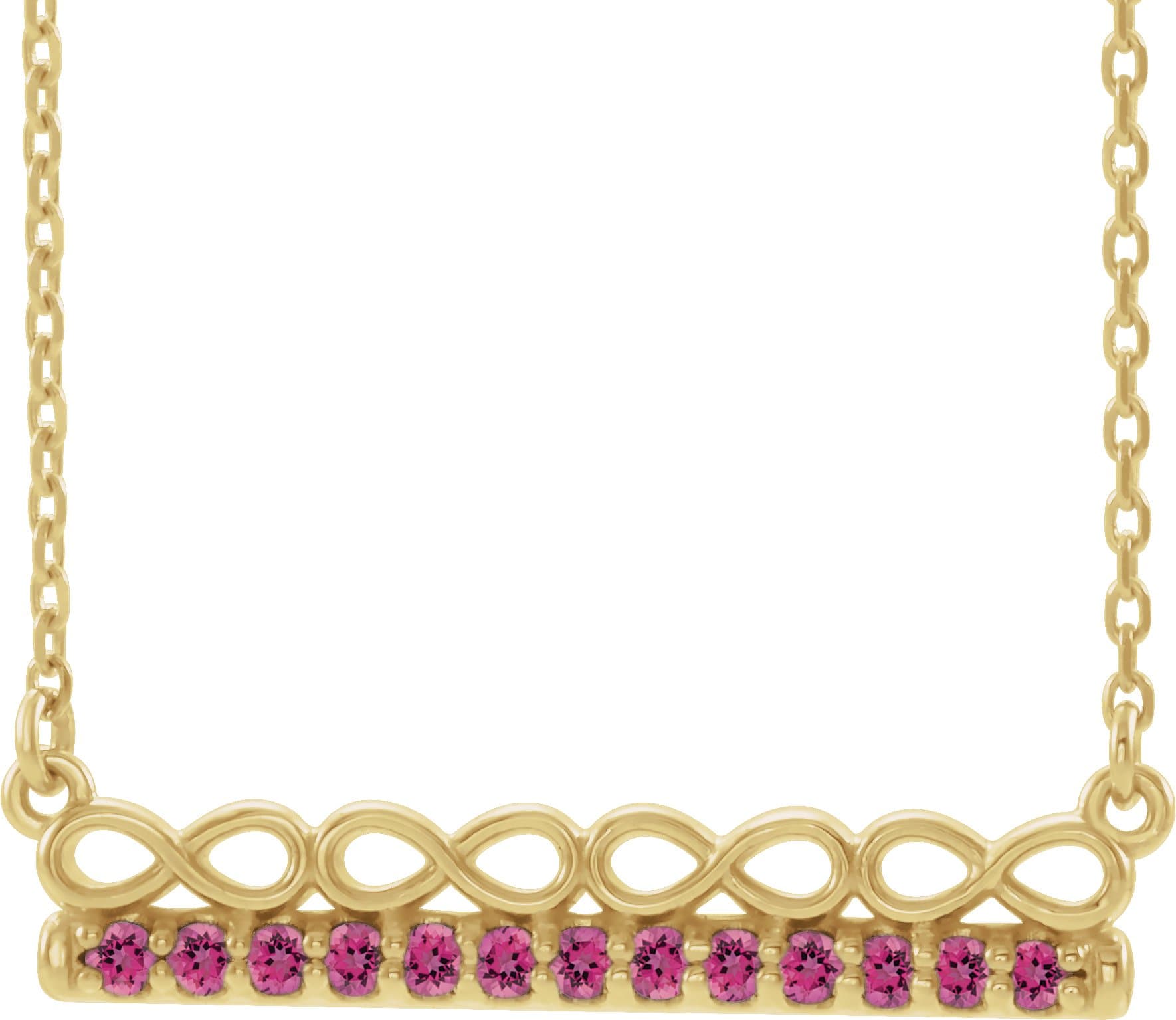 14K Yellow Gold 1/5 CTW Natural Diamond Infinity-Inspired Bar 16" Necklace