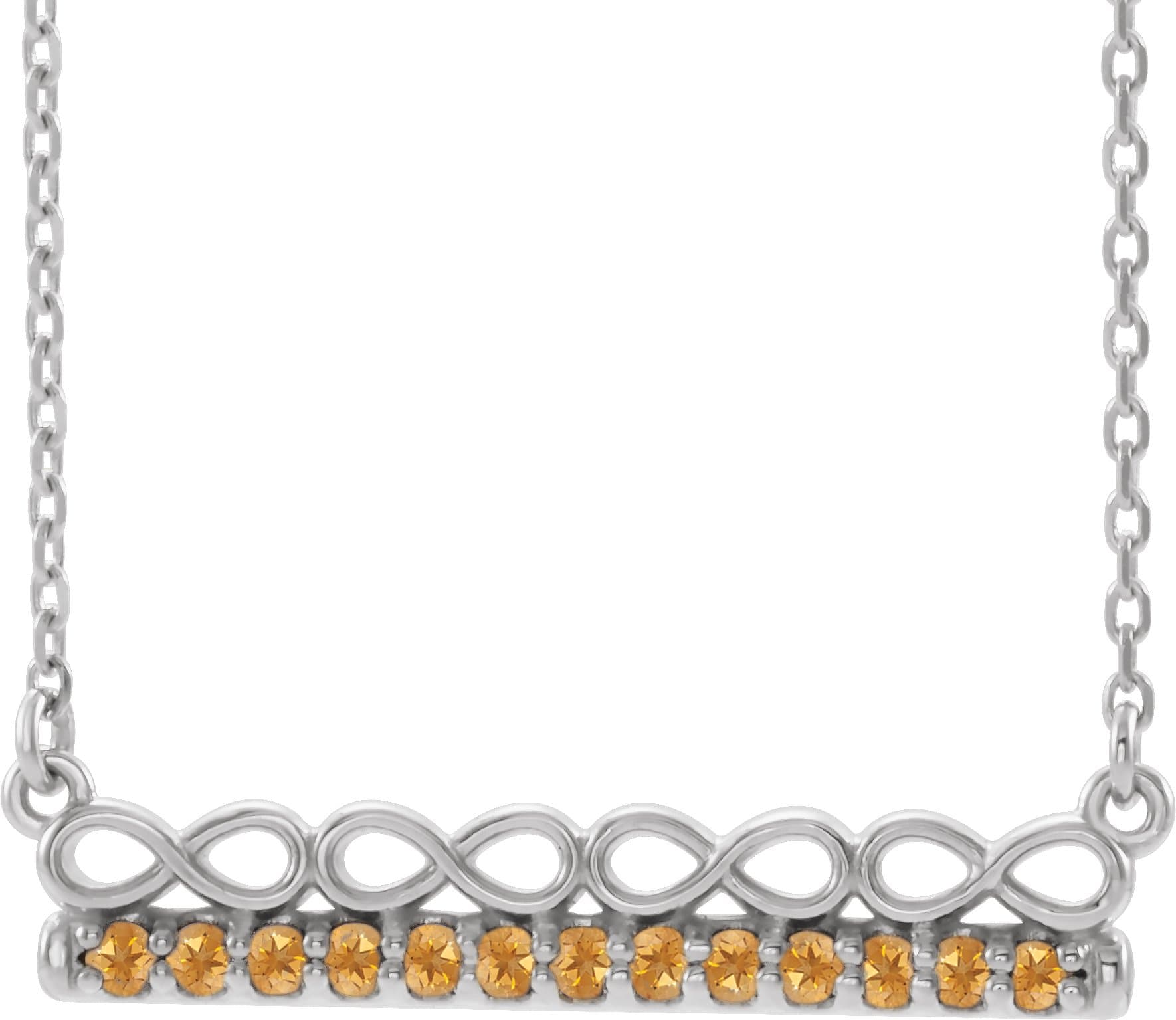 14K Rose 1/5 CTW Natural Diamond Infinity-Inspired Bar 16 Necklace