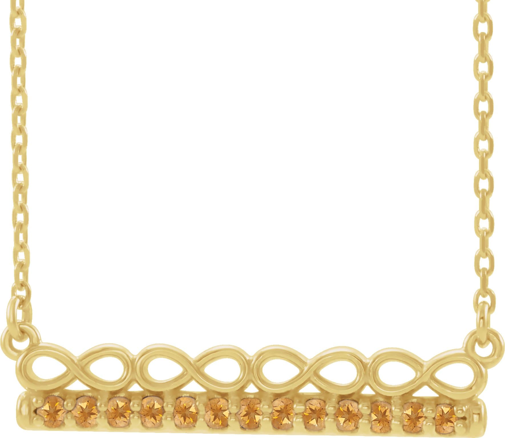 14K Rose 1/5 CTW Natural Diamond Infinity-Inspired Bar 16" Necklace
