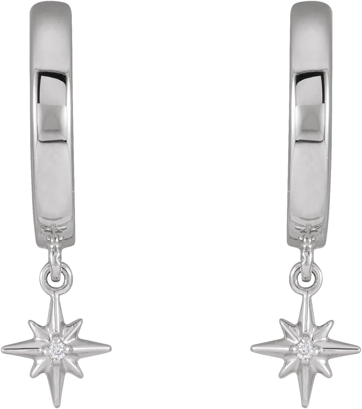 Accented Star Hoop Earrings view 2