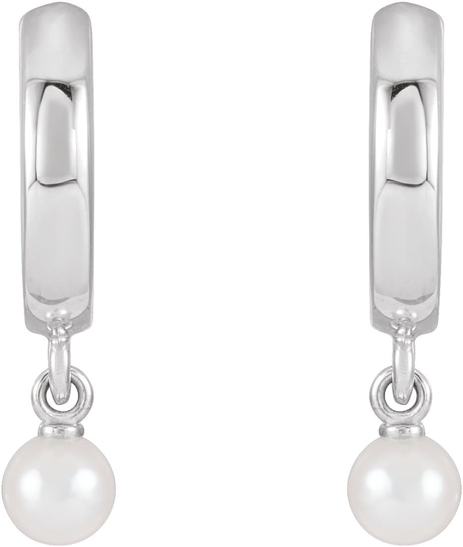 Pearl Hoop Earrings view 2