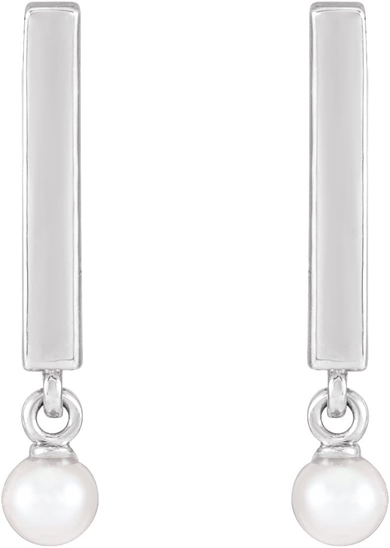Bar Pearl Earrings view 2