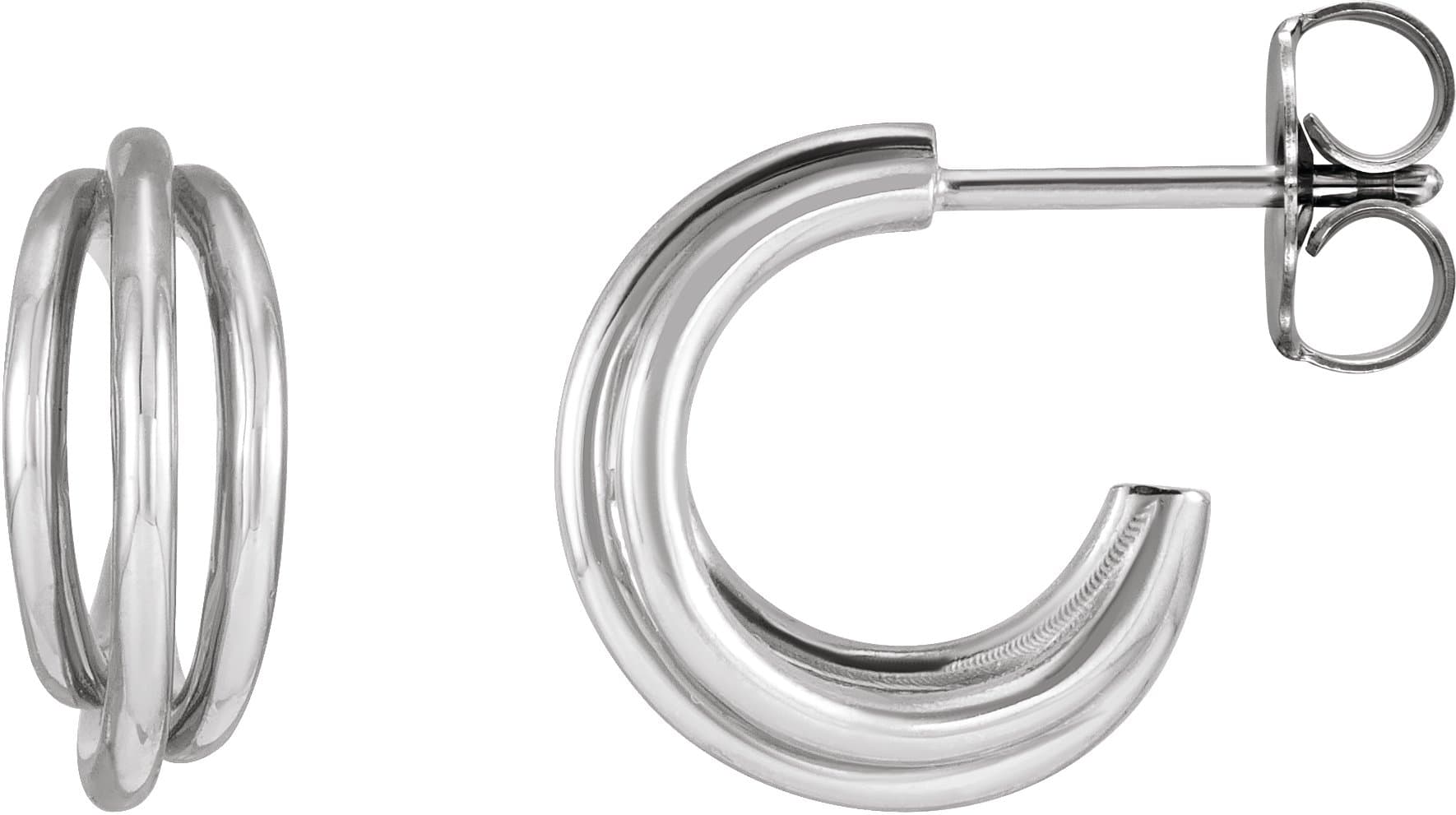 14K Rose 12 mm Hoop Earrings