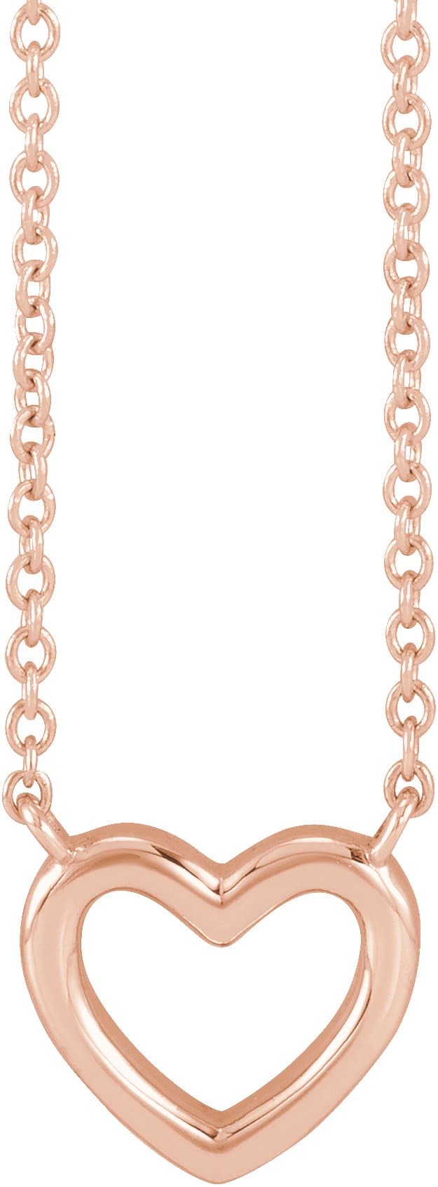 14K Rose Heart 18 Necklace