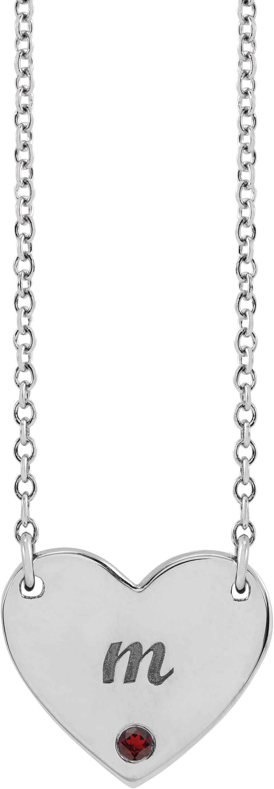 Engravable Heart Necklace view 3