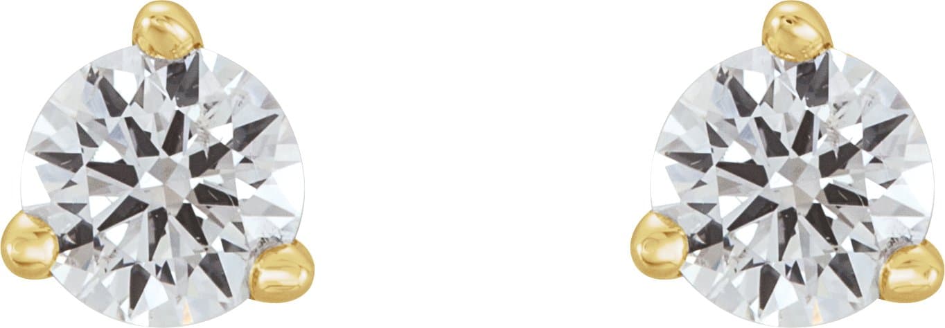 Round 3-Prong Stud Earrings view 2