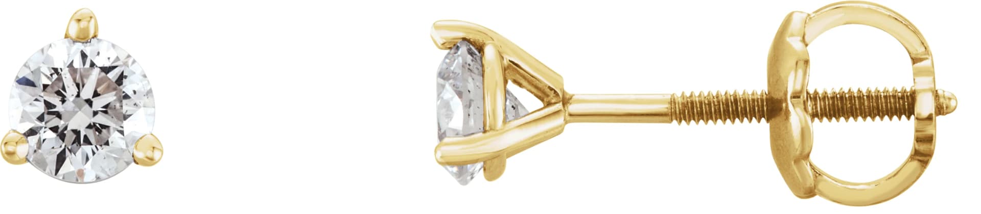 Round 3-Prong Stud Earrings