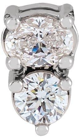 Platinum 1/4 CTW Natural Diamond Two-Stone Slide Pendant