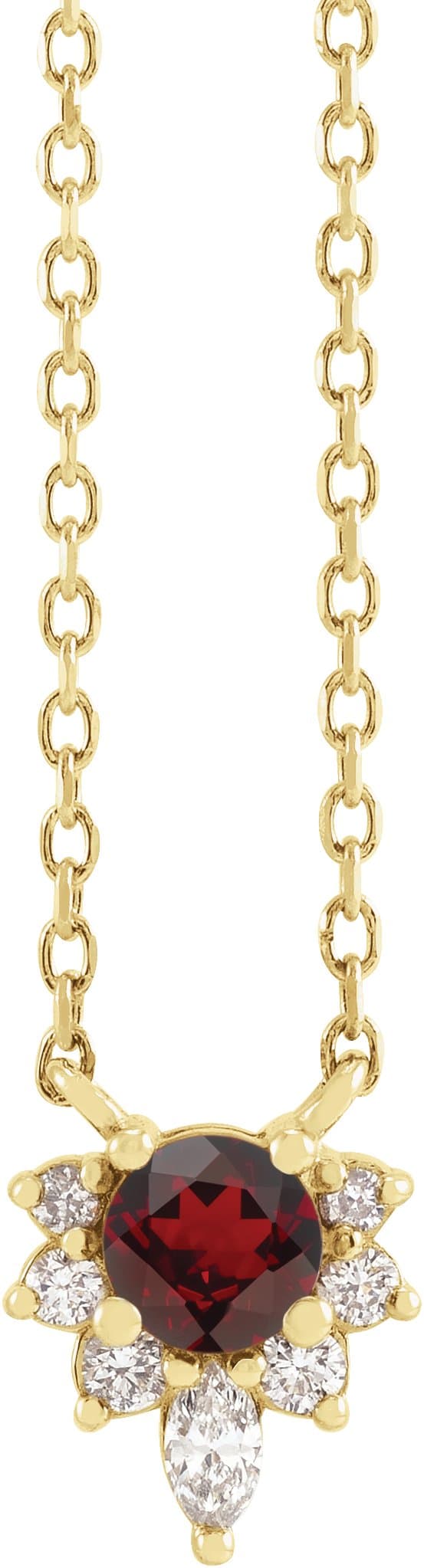 14K Yellow Gold 1/4 CTW Natural Diamond Necklace Center