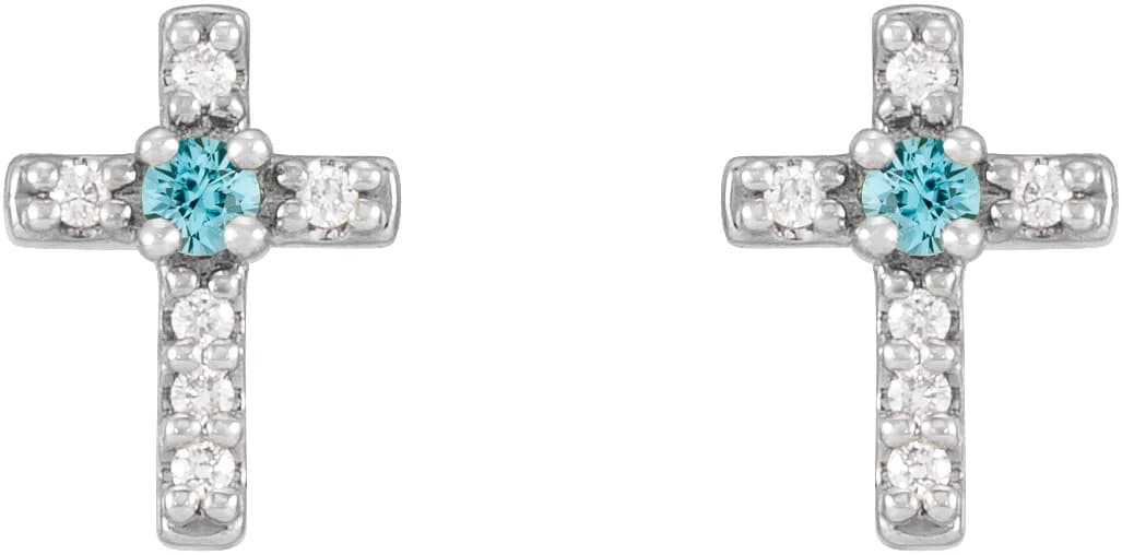 Accented Cross Earrings, view 3
