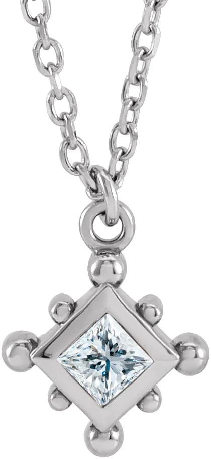 Bezel-Set Beaded Necklace, view 2