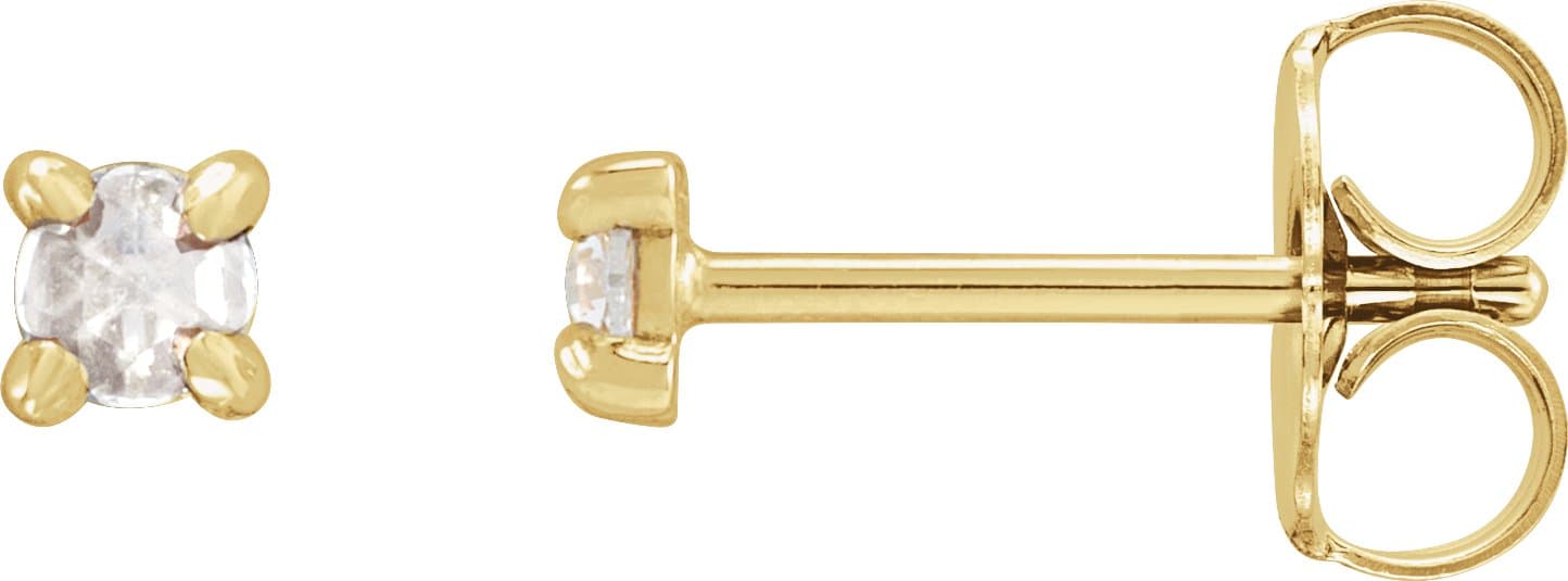 14K Rose .07 CTW Rose-Cut Natural Diamond Stud Earrings