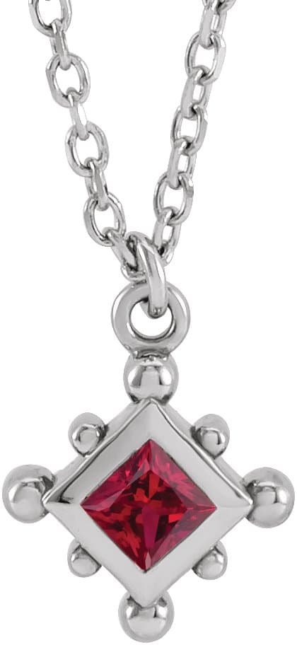 14K Rose Gold 1/10 CT Natural Diamond Bezel-Set Beaded 16-18" Necklace 