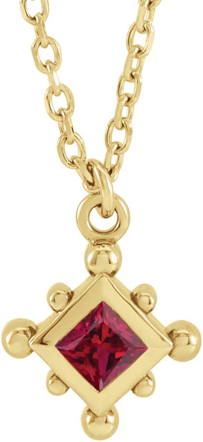 14K Rose Gold 1/10 CT Natural Diamond Bezel-Set Beaded 16-18" Necklace 