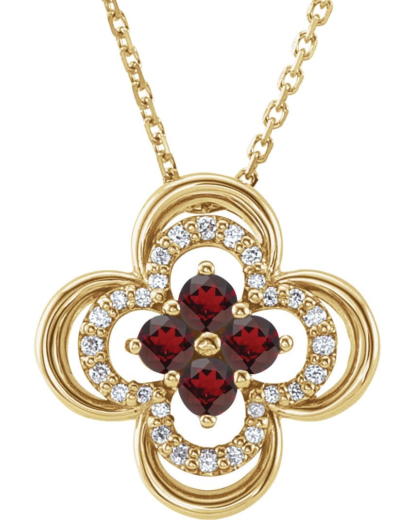 14K Rose 1/3 CTW Natural Diamond Clover 18 Necklace