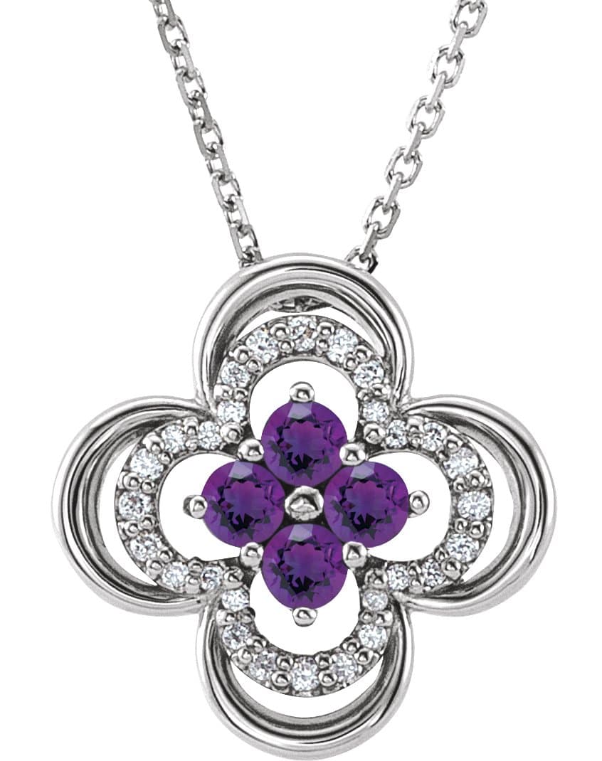 14K Rose 1/3 CTW Natural Diamond Clover 18 Necklace