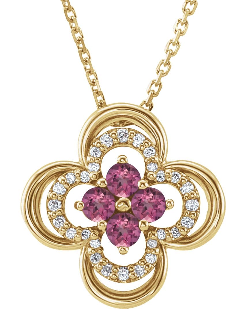 Platinum 1/3 CTW Natural Diamond Clover 18" Necklace