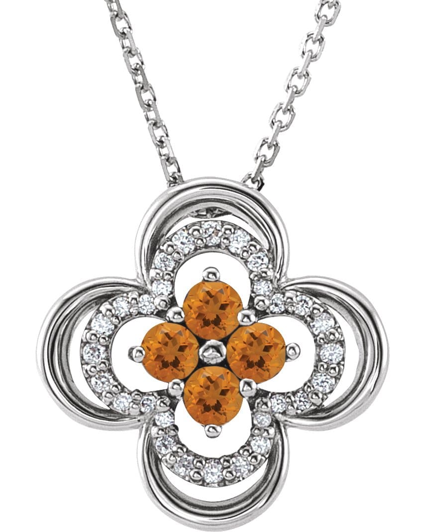 14K Rose 1/3 CTW Natural Diamond Clover 18 Necklace
