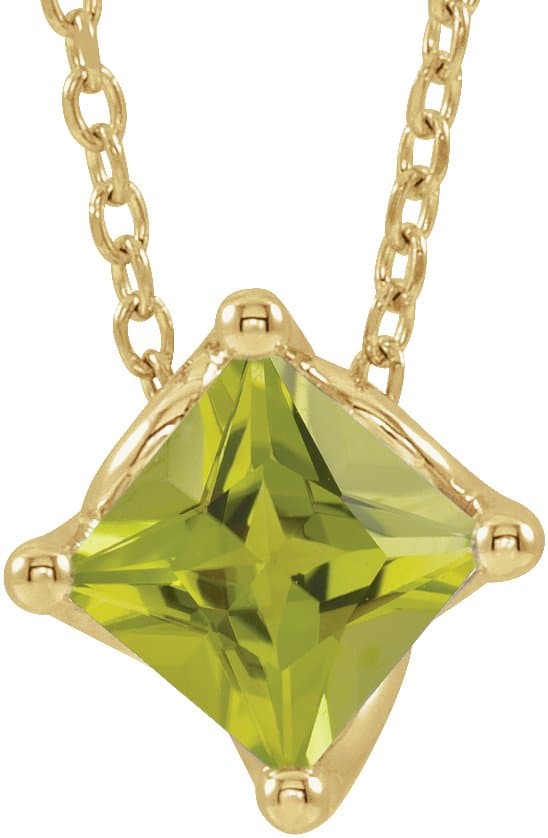 14K Rose 1/2 CT Natural Diamond Solitaire 16-18 Necklace