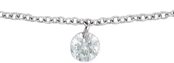 Solitaire Necklace in 14K White Gold, view 4
